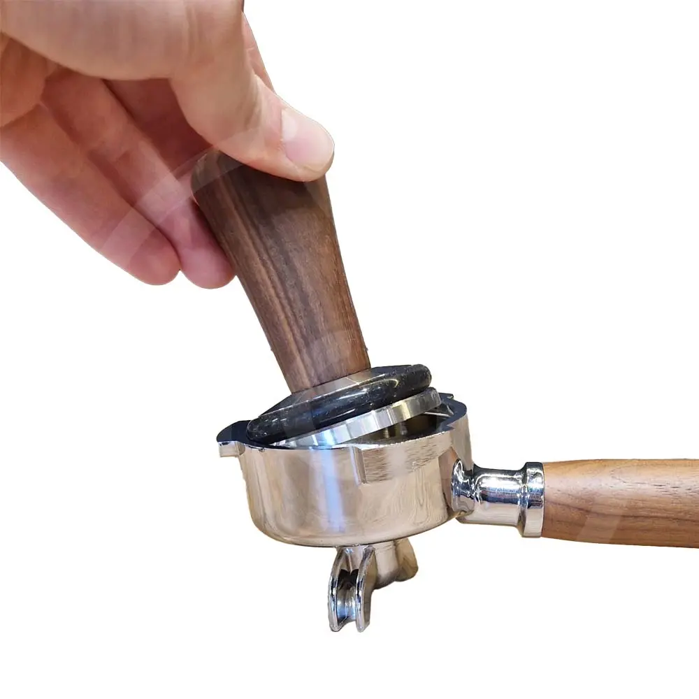Quick Mill 2-kops filterdrager + tamper (walnoot)