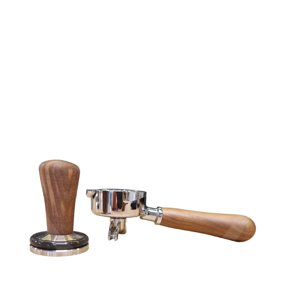 Quick Mill 2-kops filterdrager + tamper (walnoot) - Image 2